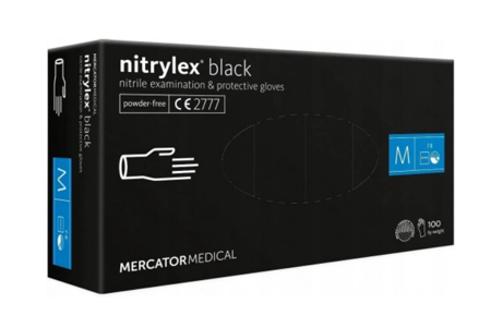  Mercator Nitrylex Black Rękawiczki jednorazowe nitrylowe M 100 szt. Czarne